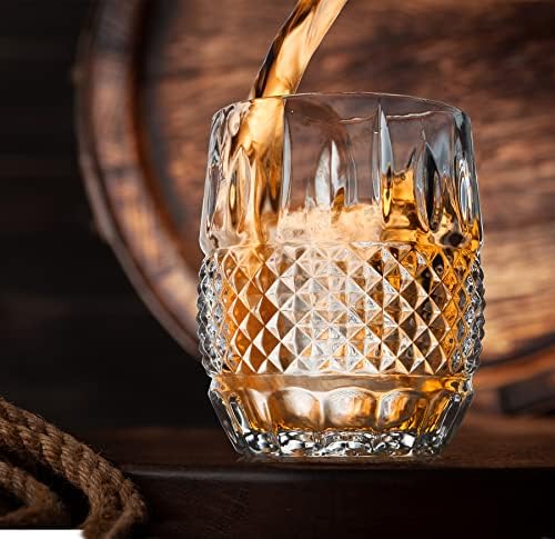 1917-Kristal Viski Sürahi Setleri 4 Bardak, 4 Bardak,Ev Bar Setleri Scotch Bourbon Votka Bourbon Sürahi Şişe Hediye,