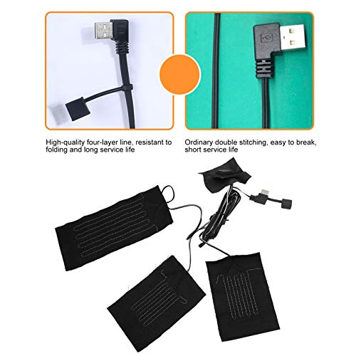 Elektrikli ısıtma yastığı, USB elektrikli ısıtıcı giysi sekiz ısıtıcı pedleri ısıtma pedleri bez 3 dişliler su geçirmez