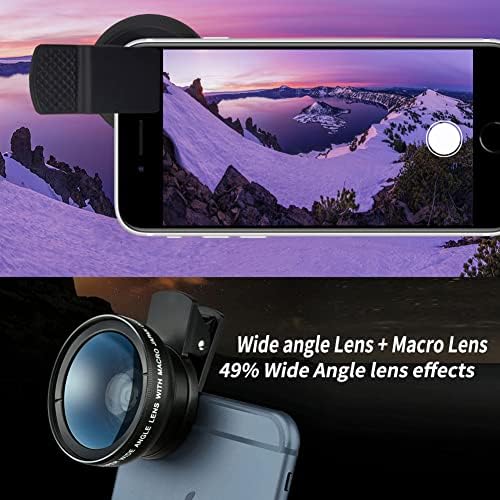 Balıkgözü Lens,0.45 x Geniş Açı ve Makro Lens, Telefon Kamera Balık Gözü Lens için iPhone 7/8 / xs / xr/11/12/13pro/samsung