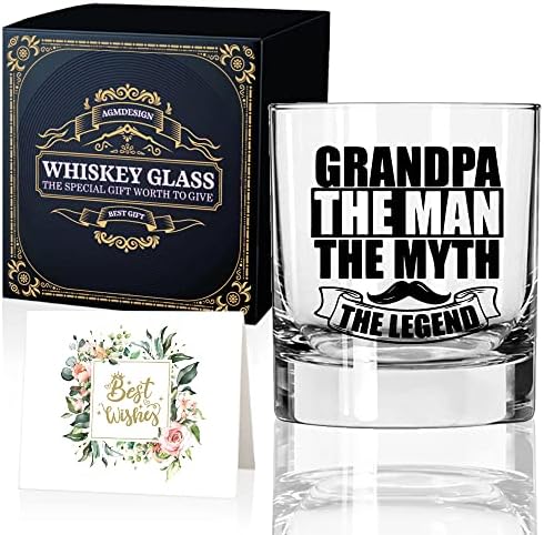 AGMDESİGN Büyükbaba Adam Efsane Efsane viski bardağı Hediye Kutusu Büyükbaba, Baba, Onun, Baba, Koca, İş Arkadaşı,