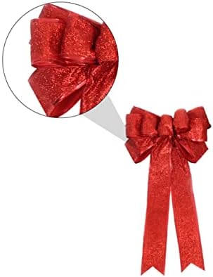 NOLİTOY 1 Çift Noel Yay Doğuş Süsler Tuba Süs Kırmızı Çelenk Yaylar Noel Asılı Bowknots Boy Tatil Yay Hediye Sarma