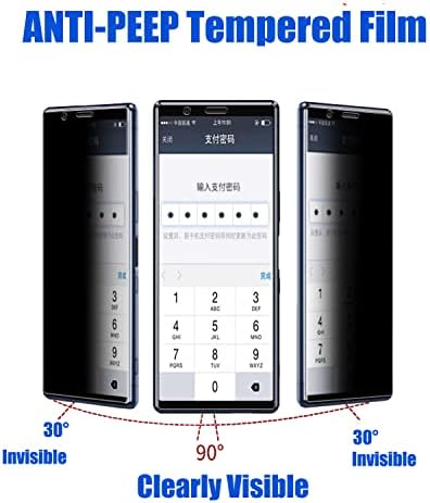 FYDIKHN 2 Paket Gizlilik Ekran Koruyucu Sony Xperia 5 IV 2022, Anti-Casus Ekran Temperli Cam Koruyucu Film Sony Xperia