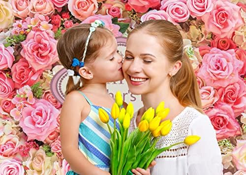 SJOLOON anneler Günü Zemin Anne Arka Plan Kırmızı Gül Çiçek Zemin Anneler Günü Partisi Dekorasyon için Fotoğraf Çekimi