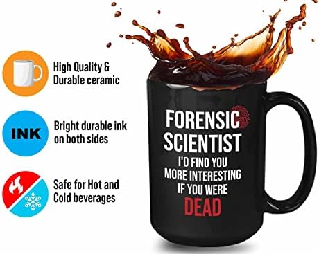 Kabarcık Hugs Suç Adli Kahve Kupa 15oz Siyah - Seni Daha İlginç Bulurum-Dedektif Olay Yeri Araştırmacısı Kriminolog