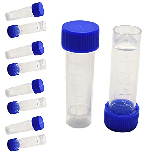 5 ml Mezun Plastik Tüp Flakon Küçük Test örnek şişesi Konteyner vidalı kapaklı - 50 ADET