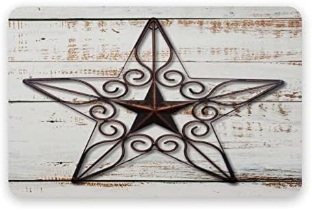 Çamur Mat Vintage Rustik Şık Tarzı Batı Texas Yıldız Ahşap Desen Kapalı Paspas Giriş Kapısı Halı Banyo Mutfak Zemin