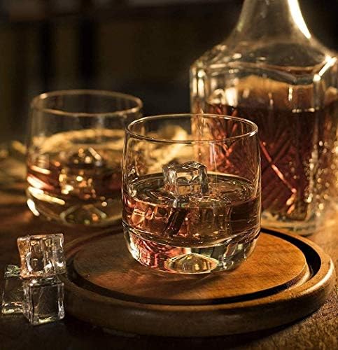 HEİMP Yuvarlak viski Bardağı, El Üflemeli Kristal Kalın Ağırlıklı Alt Kayalar Gözlük, Manhattanlar için Mükemmel,