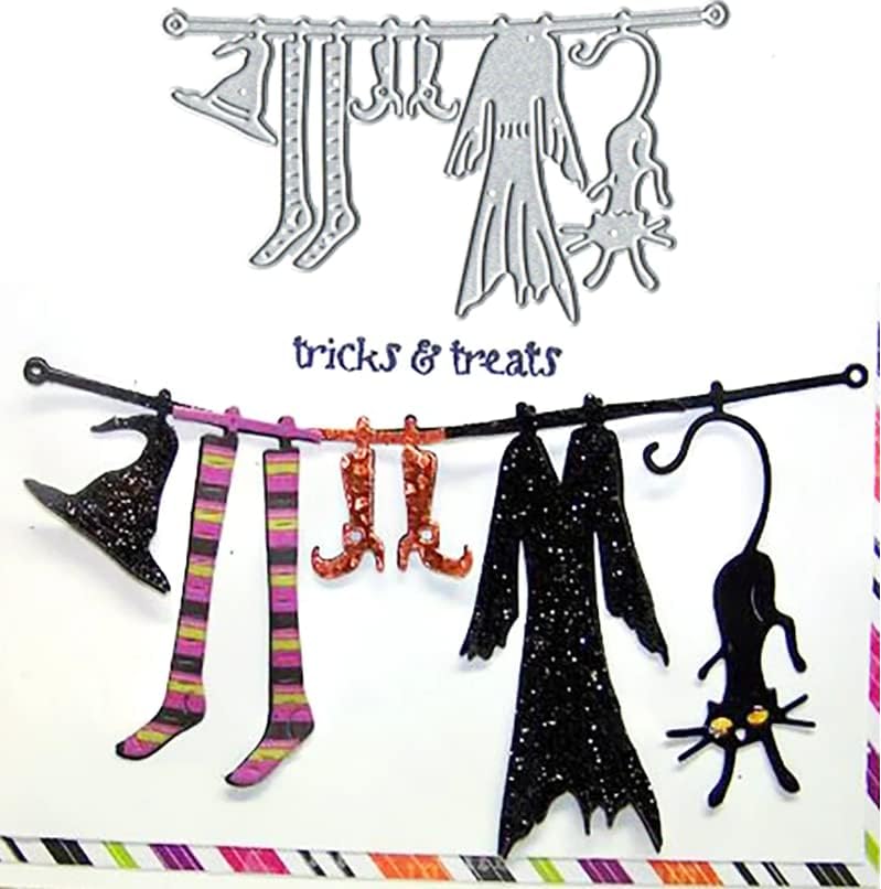 Mutlu Cadılar Bayramı Metal Kalıp Kesim, cadılar bayramı Giyim Kedi Metal Kesme Ölür Cut Şablonlar için DIY Scrapbooking