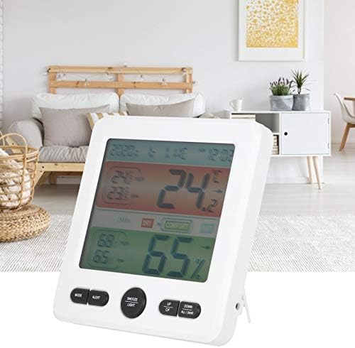 Walfront Kapalı Dijital Termometre Higrometre ile LCD Ekran Renkli Ekran Nem Sıcaklık Monitör Saat Ev Garaj Sera Şarap