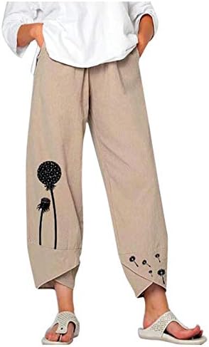 Bayan Slim Fit Kırpılmış Pantolon Gevşek Elastik Bel İpli Cepler Salonu Önlüklü Salonu Pantolon