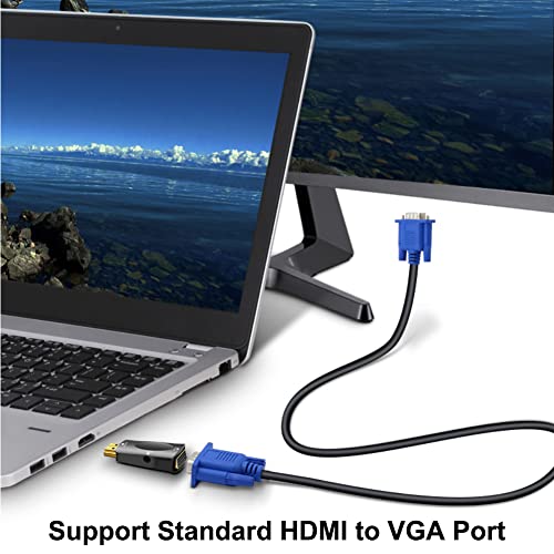 HDMI VGA, 2-Pack HDMI VGA Adaptörü Dönüştürücü 1080 P Erkek Kadın için 3.5 Ses Kablosu ile Bilgisayar, Masaüstü, Dizüstü
