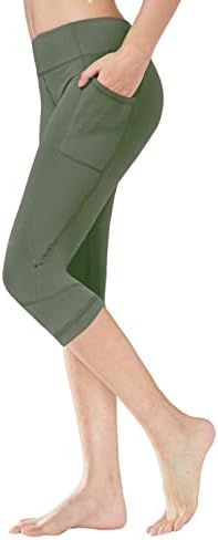 Keolorn Yüksek Bel Yoga cepli pantolon Karın Kontrol Egzersiz Tayt Kadınlar için 4 Yollu Streç Tayt Cepler ile