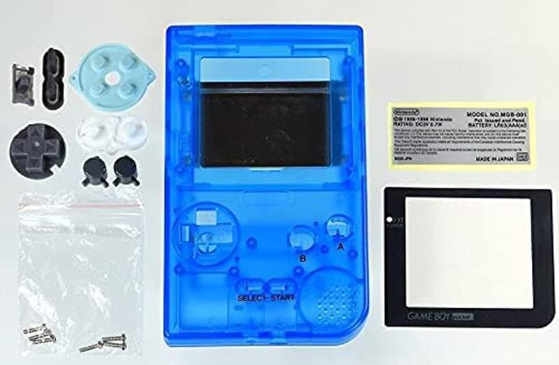 Tam Konut Shell Kapak Kılıf Düğmeleri ile Vidalar Lastik Pedi Nintendo Gameboy Cep GBP Konsolu (Açık Mavi)