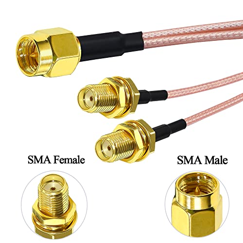 TUOLNK SMA Splitter Kablo 6 (15 cm) SMA Erkek Çift SMA Dişi Koaksiyel Kablo için 4G LTE Ev Telefonu Yönlendirici SMA