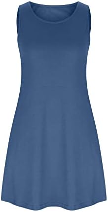 Kadın yaz elbisesi Plaj için 2023 Düz Renk Sundress Casual Cepler Boho Tank Elbise