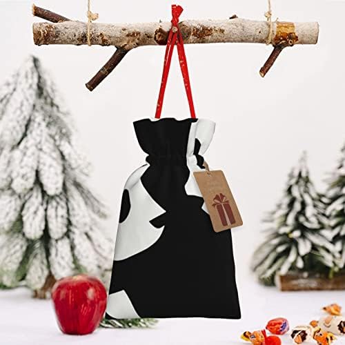 Drawstrıngs Noel Hediye Çantaları Sevimli-Çin-Panda-Siyah Hediye Paketleme Çantaları Noel Hediye Paketleme Torbaları