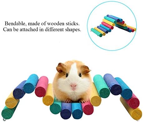 Pet Hamster Köprü Oyuncak, Ahşap Renkli Merdiven Tırmanma evcil hayvan kafesi Aksesuarları çiğneme oyuncağı Chinchilla