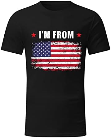 UBST 4th Temmuz erkek kısa kollu t-shirt Vatansever ABD Bayrağı Baskı Crewneck Tee Üstleri Yaz Rahat Temel Gömlek