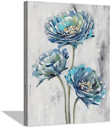 Hardy Galerisi 12” x 16”boyutlarında mavi çiçekler için bir dizi resim