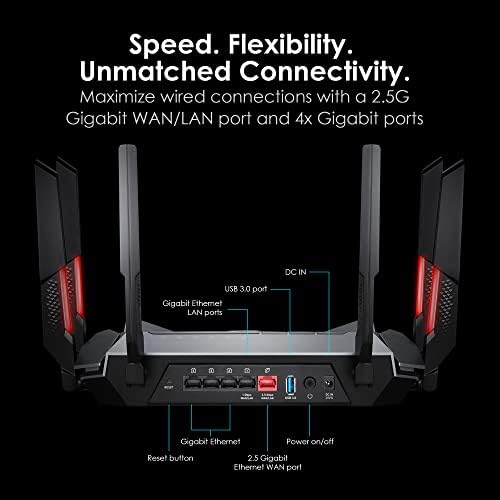 MSI Radix AXE6600 WiFi 6E Üç Bantlı Oyun Yönlendiricisi, AI QoS, RGB, 1,8 GHz Dört Çekirdekli İşlemci, MU-MIMO, Gigabit