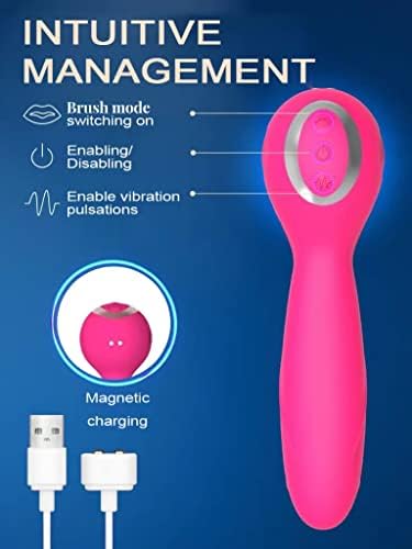 SXHMSAL 3-in-1 ısıtma darbe vibratör yapay penis vajina G-spot Klitoral Fırça stimülatörü, 10 İtme ve dönen su geçirmez