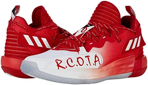 adidas Dame 7 Extended Play Basketbol Ayakkabıları Beyaz/Kırmızı/Siyah Erkek 9, Kadın 10 Orta