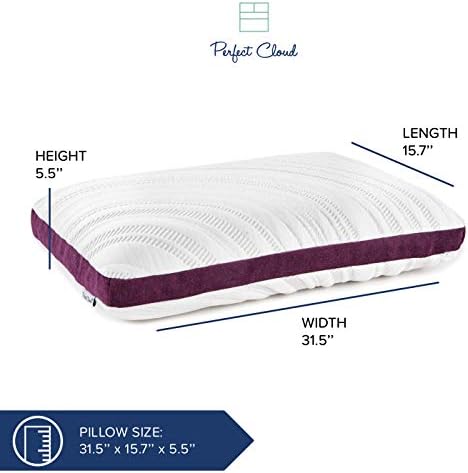 Uyku için Mükemmel Bulut Lavanta Bliss Yağı ile Aşılanmış Hafızalı Köpük Yatak Yastığı-5,5 inç Hava ile Aşılanmış