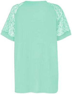 WONCHYEI Bayan Üstleri Yaz Gömlek V Boyun Rahat Düz Renk Tişörtleri Puf Kollu Üstleri Kadınlar için yazlık gömlek