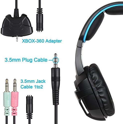 Sades SA807 3.5 mm PS4 Tel oyun kulaklıkları mikrofonlu kulaklık PS4, Xbox one, PC (Siyah ve Mavi)
