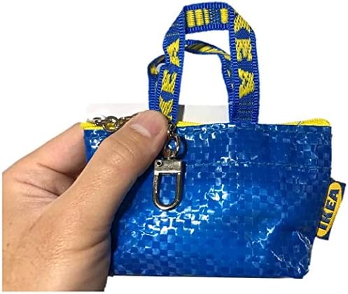 IKEA Anahtar ve bozuk para cüzdanı KNOLİG Çanta Küçük Mavi Bir Fermuarlı Çanta (1 takım)