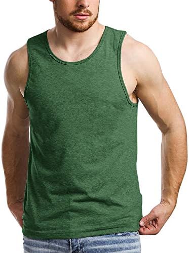 Aoysky erkek Tankı Üstleri Crewneck Egzersiz T-Shirt Pamuk Rahat Kolsuz spor gömlekler