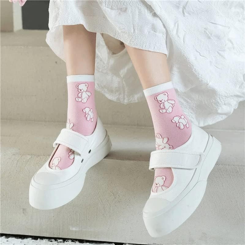 JFUYJK Pamuk Çorap Ins Sevimli Tüp Çorap Bahar Kadın spor çorapları