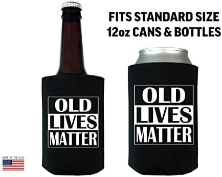 Komik Eski Lives Matter Şaka Katlanabilir içecek şişesi Soğutucu Kollu 2 Paket Serin Benzersiz Hediye Büyükbaba Büyükanne