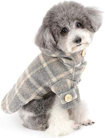 Zunea Küçük Köpek Hoodie Ceket Ekose Kış Sıcak Köpek Giysileri Jumper Avrupa Yün Kazak Yumuşak Rüzgar Geçirmez Ceket