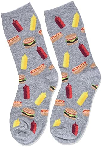 Sıcak Sox Erkek Büyük Gıda Yenilik Gündelik Mürettebat Çorapları, Barbekü (Gri Funda), Büyük / X-Large Gençlik