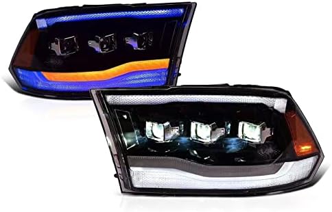 ECP-AUTOTEİLE için fit 09-18 RAM 1500 10-18 RAM 2500 3500 LED Projektör Farlar Lamba w / Mavi Başlangıç Dizisi 3 Sahne