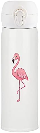 Sevimli Güzel Pembe Flamingo Paslanmaz Çelik Yalıtımlı Su Şişesi Kahve Kupa Çay Bardağı Spor Bisiklet Yürüyüş İçin