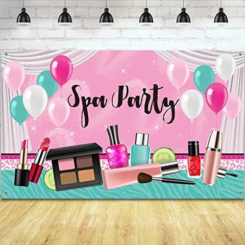 Kızlar için Spa Parti Süslemeleri, 71x43 İnç, tatlı Pembe Zemin Prenses Makyaj Doğum Günü Fotoğraf Arka Plan fotoğraf