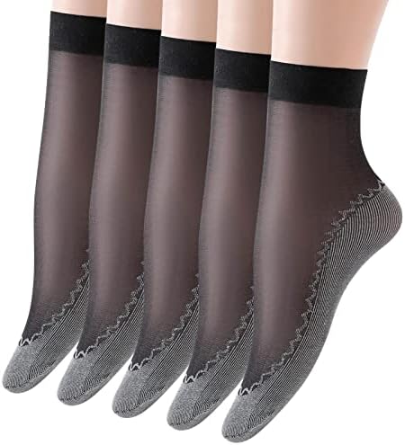 5 Pairs kadın Katı Desenli Pamuklu Alt Kaymaz Çorap Nefes Çorap Orta Çorap kadın çorapları Paketi