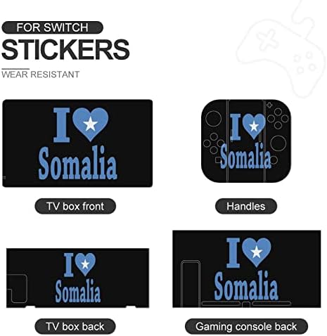 Seviyorum Somali Bayrağı süslü çıkartmalar Kapak Cilt Koruyucu Ön Kapak Nintendo Anahtarı için
