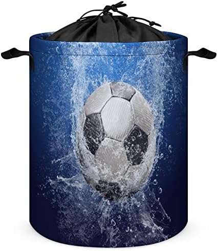 Su Damlası Etrafında Futbol Topu çamaşır sepeti İpli Depolama çamaşır sepeti Büyük Oyuncak Organizatör Sepeti