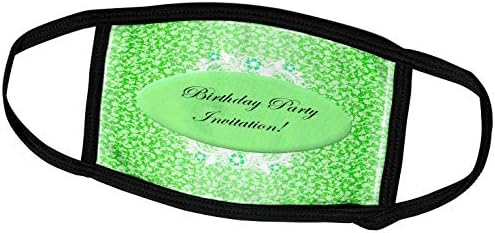 3dRose Edmond Hogge Jr Davetiyeler-Yeşil ve Beyaz Doğum Günü Davetiyesi-Yüz Kapakları (fc_39571_1)