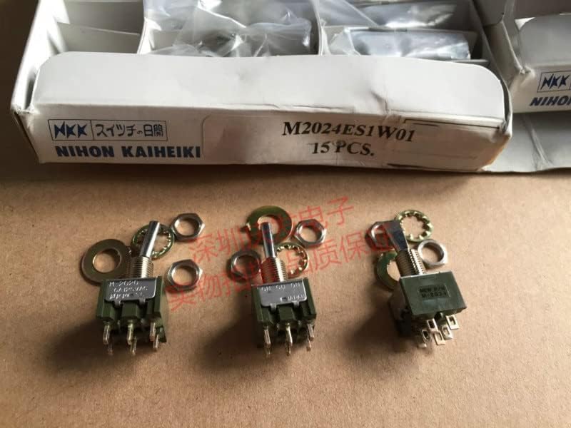 Orijinal 100 % M2024ES1W01 düğme anahtarı 6pin 3 dişli 6A 125V düz kolu rocker anahtarı