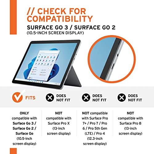 UAG Microsoft Surface Go 3 / Surface Go 2 [10,5 inç ekran] Metropolis, Siyah ve Microsoft Surface Go 3 / Surface Go