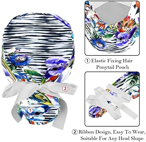 2 ADET Kabarık Kap Düğmesi At Kuyruğu Kılıfı Pamuk Çalışma Şapka Ter Bandı Ayarlanabilir Cerrahi Kapaklar Geometri