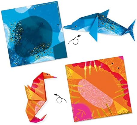 DJECO Origami Kağıt El Sanatları Seti-Deniz Canlıları (Seviye 3)