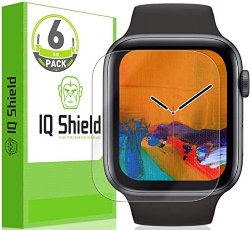 IQ Kalkan Ekran Koruyucu ile Uyumlu Apple Watch Serisi 5 (44mm) (6'lı Paket)(Apple Watch Serisi 6) LiquidSkin Kabarcık
