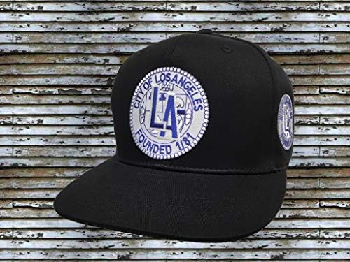 Los Angeles Şehri 2 LA Logoları Siyah Snapback Şapka