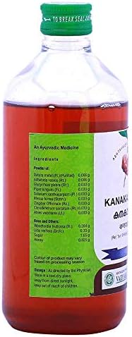 Vaidyaratnam Kanakasavam 450 ml (3'lü paket) Ayurveda bitkisel ürünler, Ayurveda Organik ürünler