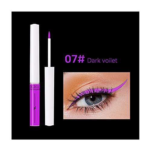KISSIO Eyeliner, İnce Fırça, Neon Renk, Su Geçirmez Glow Mat Günlük Sıvı Eyeliner,Kullanımı kolay, Neon Parti için(0.169